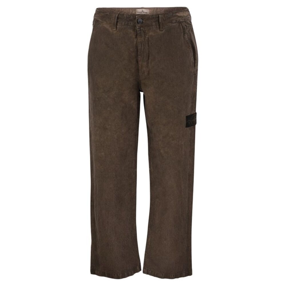 Stone Island Men Garment-Dyed Corduroy Trousers